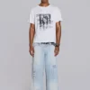 White Etching Cropped T-Shirt