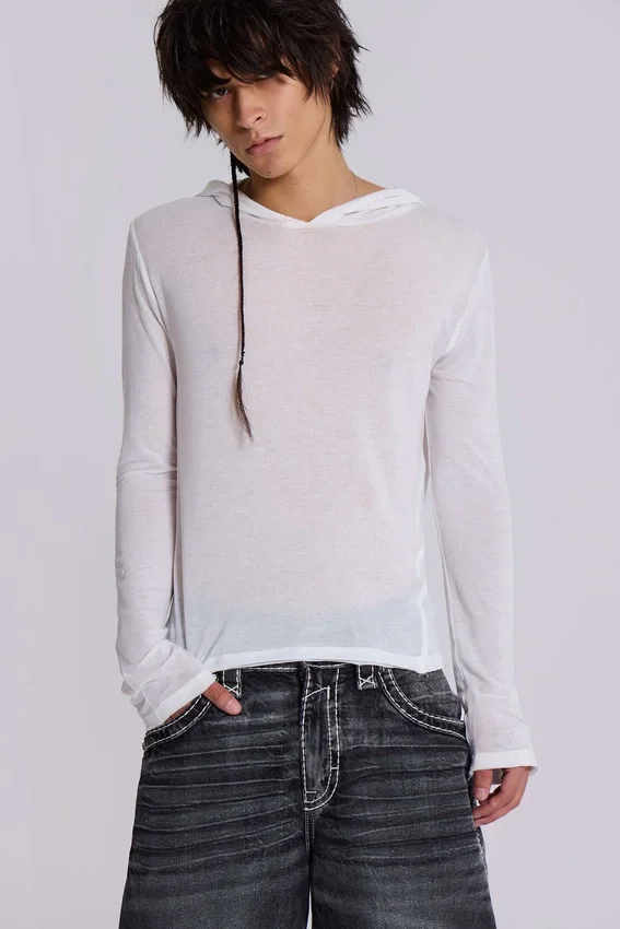 White Marl Mist Hoodie