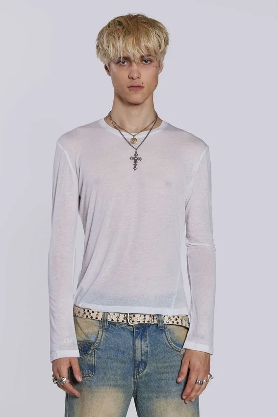 White Mist Long Sleeve Top