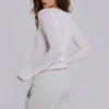 White Mist V Neck Top