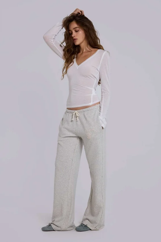 White Mist V Neck Top