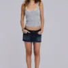 Zadie Denim Cut Off Mini Skirt in Dark Wash
